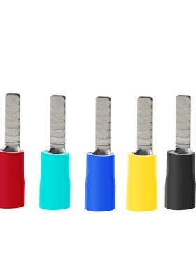 冷压接线端子DBV/DBN插片式预绝缘端头片型铜鼻线耳红色蓝色黄色