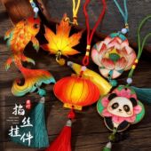 春节手工掐丝珐琅挂件diy材料包景泰蓝珐琅画传统文化活动小挂饰