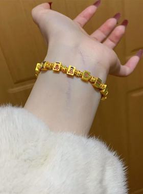 黄金色十三幺麻将手链高级感手串