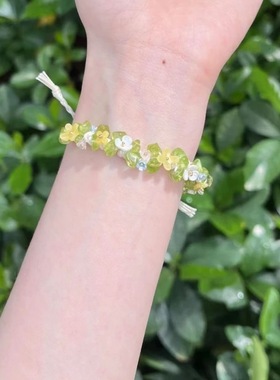 小碎花清新手工编织花藤diy手链