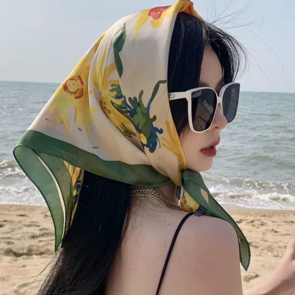 新款丝巾系脖高级感女韩版甜美