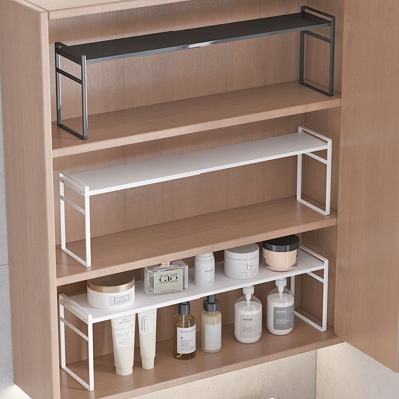 浴室镜柜内分层架隔板收纳盒卫生间D镜子后面极窄置物架洗脸台整