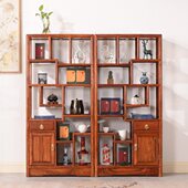 花梨木小博古架红木多宝阁新中式 实木置物架茶室古董架原木展示柜