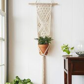 北欧绳编吊篮手工编织挂毯花盆花架墙壁吊饰墙饰艺术花盆干花网兜