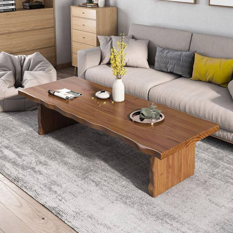 新中式家用客厅整板实木无拼接茶几桌办公室原木自然边功夫泡茶桌