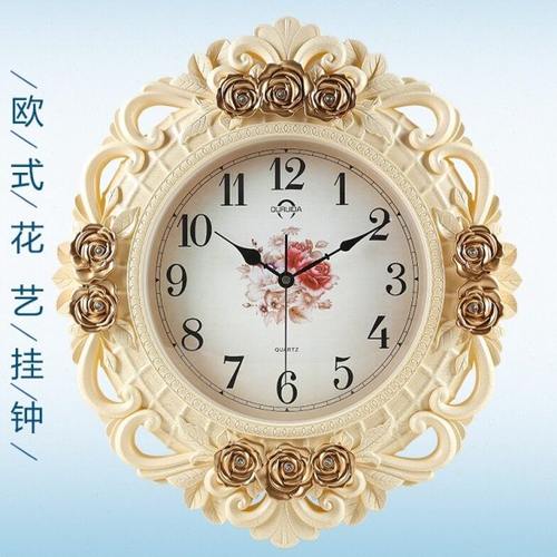 现代客厅复古钟表豪华装饰挂钟创意时尚大挂钟静音椭圆形欧式挂表