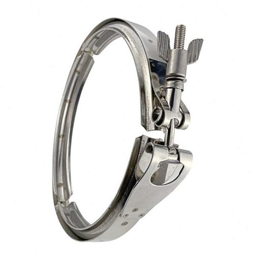 卡箍304不锈钢双倍加厚U型槽过滤器法兰快装冲压强力沟槽抱箍桶箍