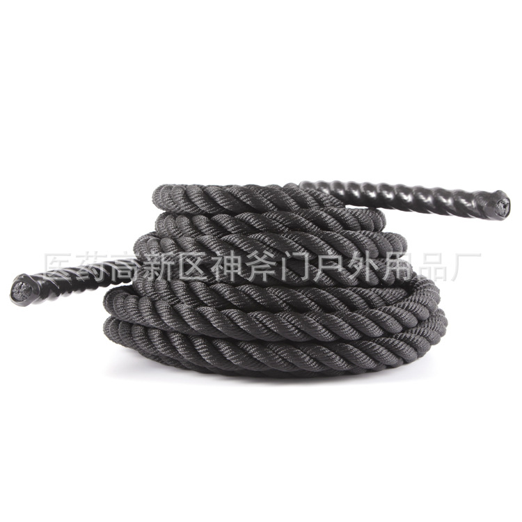 新款家庭健身器材黑色25mm格斗绳青少年女性专用体能训练健身甩绳