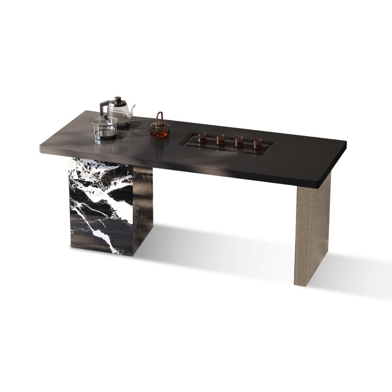 新中式茶桌椅组合现代p简约家用客厅阳台轻奢岩板茶台意式极简茶