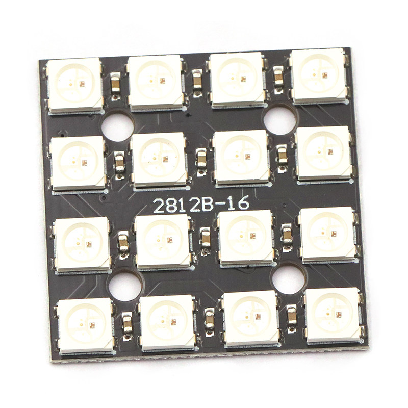 彩色 WS2812B-4*4位 RGB 全彩驱动板模块16位彩灯开发板LED模块