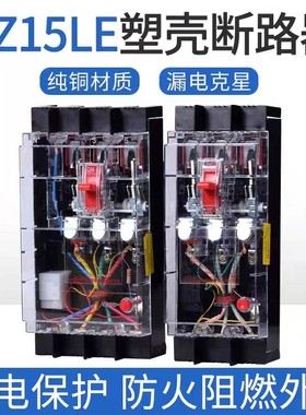 DZ15LE-100/4901漏电断路器透明开关2P3P4P三相四线40A63A 15MA