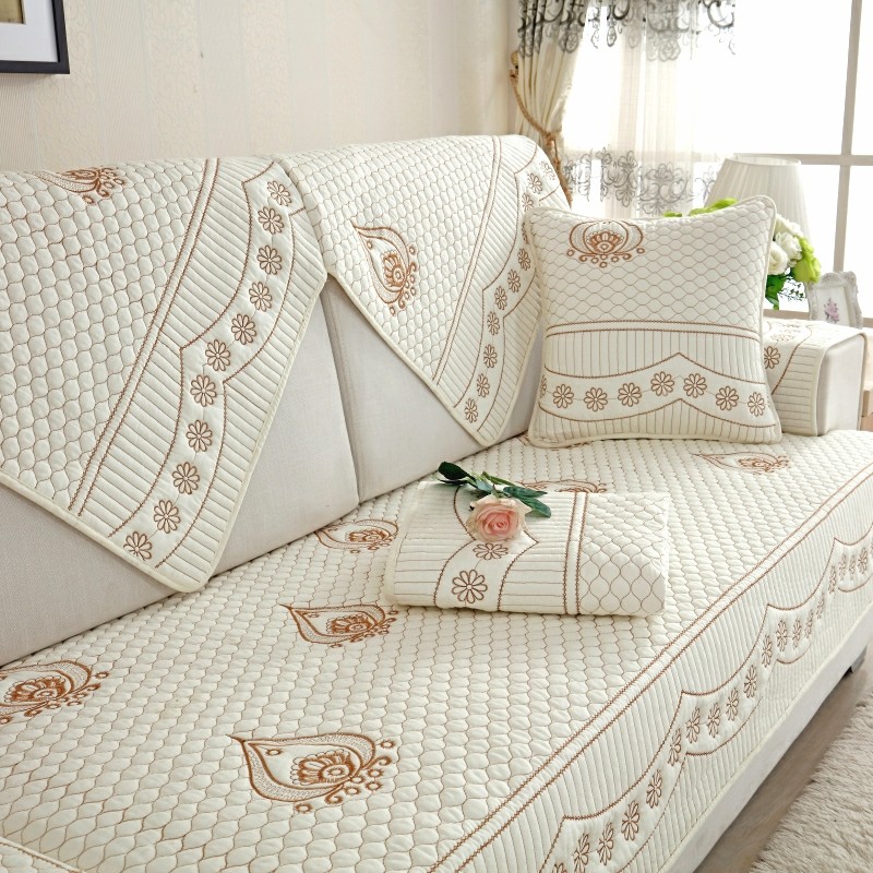 纯棉沙发垫全棉防滑欧式沙发套四季通用北欧布艺易洗贵妃一体靠背