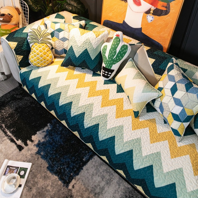 纯棉面料沙发垫四季通用斜纹防滑夹棉加厚简约几何图案靠背巾罩盖,宠物/宠物食品及用品,猫狗汽车安全带,淘宝优惠券,粉丝福利购,淘宝优惠卷