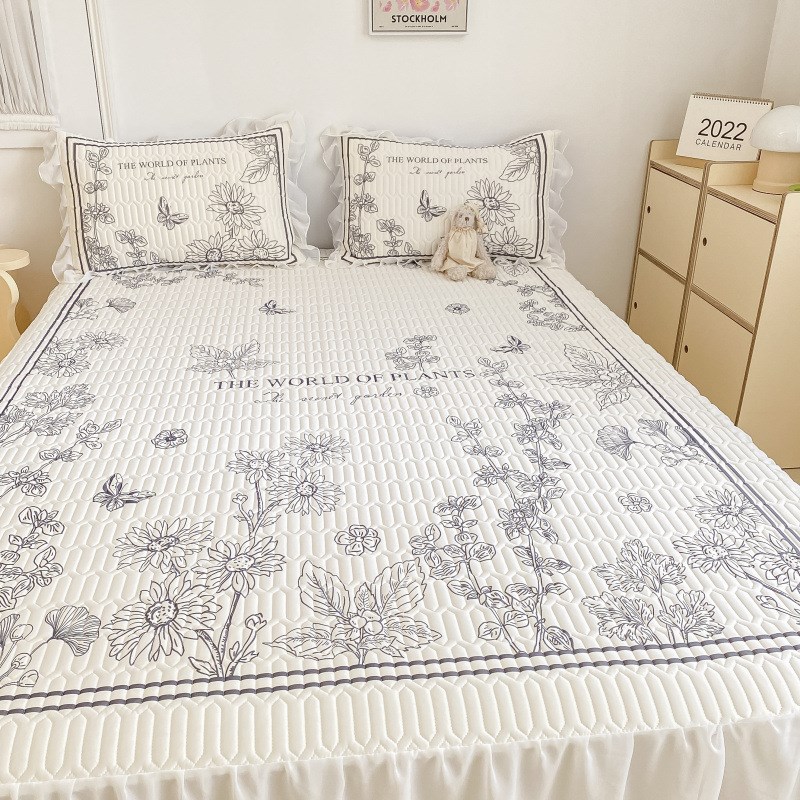 可机洗水洗加厚乳胶硅胶夏季冰丝凉席床垫夏凉被四件套枕套三件套