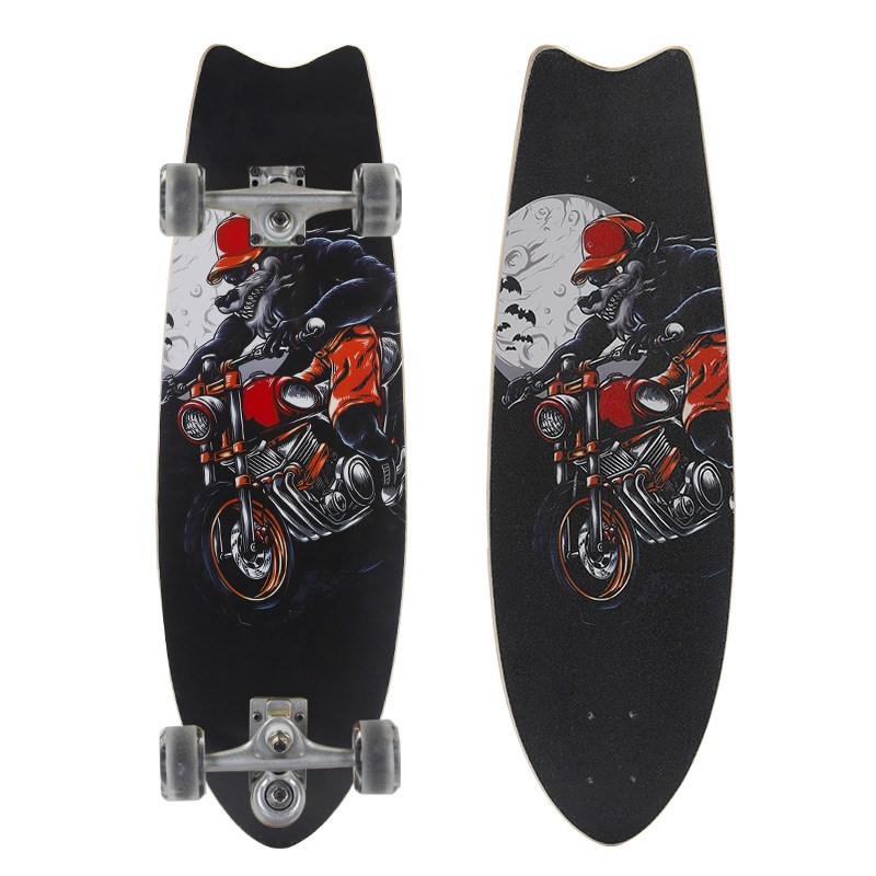 滑板陆冲板S6弹簧桥路冲板免蹬地刷街版滑板儿童初学者学