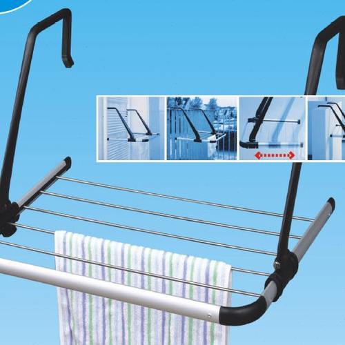 新款不锈钢阳台晾晒架 折叠式晾衣架 多用型悬挂式晒衣架包邮