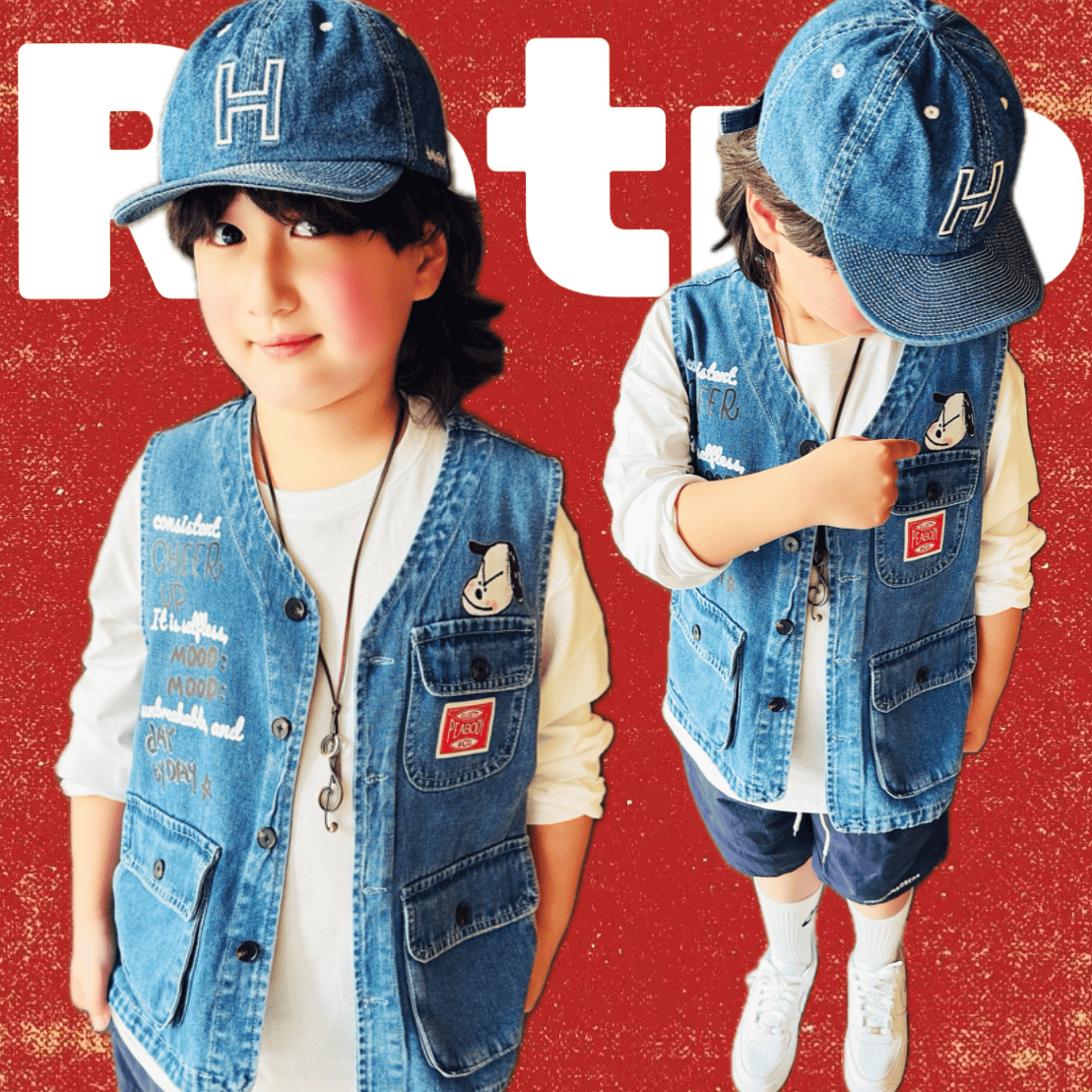 OHDREAM童装水洗做旧多口袋牛仔马甲男女童帅气工装背心,童装/婴儿装/亲子装,马甲,淘宝优惠券,粉丝福利购,淘宝优惠卷