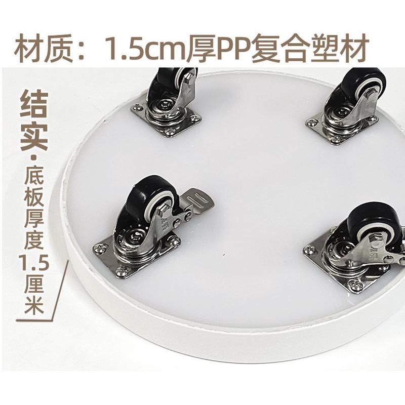 花叶户外不锈钢l轮白灰黑绿红色移动花盆植物接水托盘圆型万向