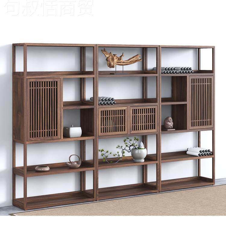 工厂定制古董架展展示架架榆木禅意书架茶老叶置物架新柜中式博古