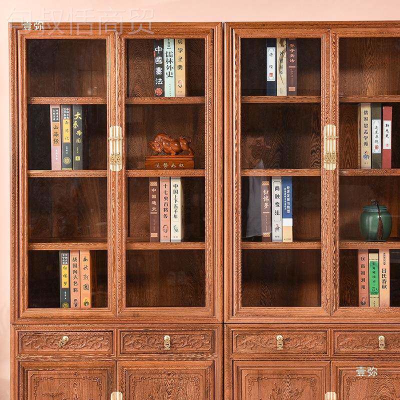 家具式柜鸡翅柜木书书C20152架书橱组合明清仿古中实木玻璃储物落