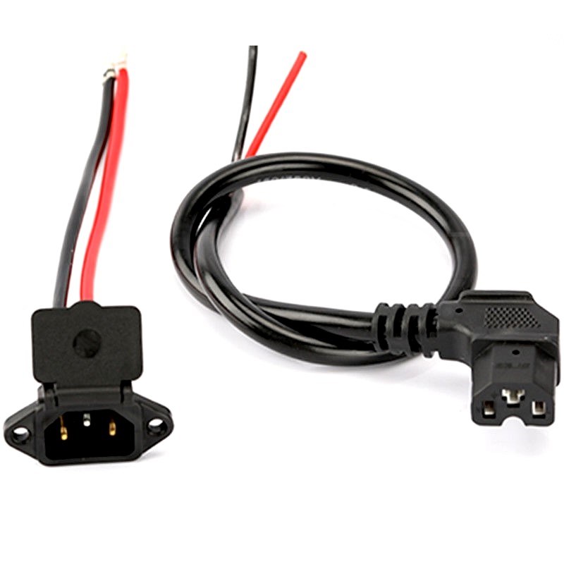 电动车充电口电瓶车自行车连接线公母输出线三轮车品字头公母头