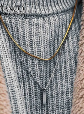 双层叠戴项链极简现代风质感