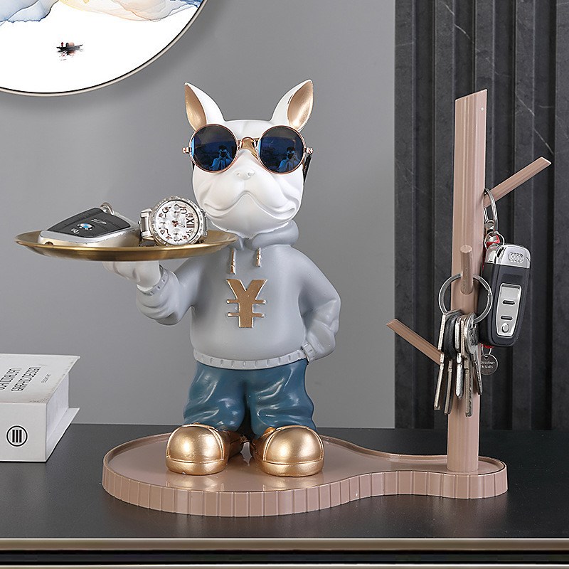 进门口玄关钥匙收纳摆件网红家用客厅鞋柜桌面轻奢挂架创意装饰品