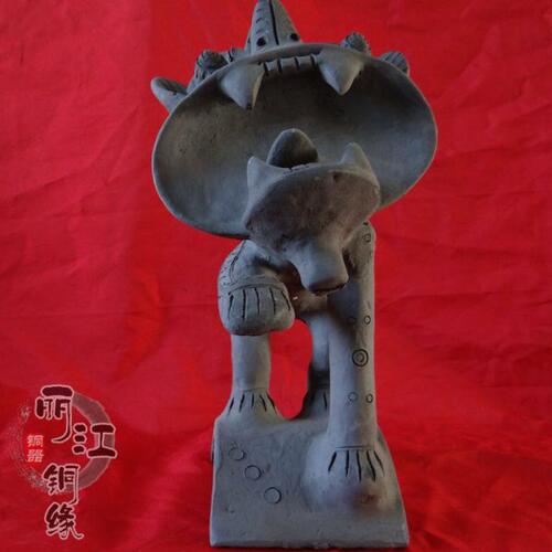 云南鹤庆瓦猫 土陶瓦猫纯手工捏制瓦猫  土窑烧制瓦猫