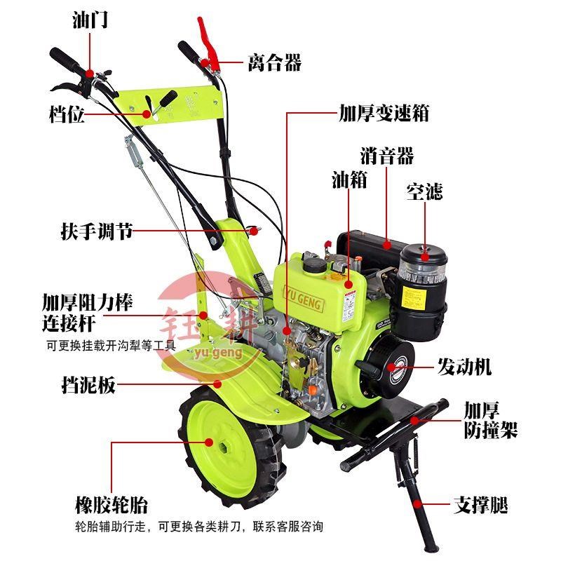 新式加厚型微耕机分体式多功能农用水旱家用除草大功率旋耕机械