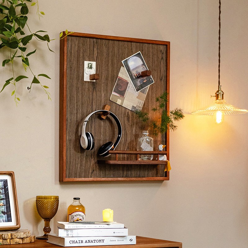 黑胡桃木电表箱装饰画轻奢高级感北欧简约免打孔电闸弱电箱盒遮挡