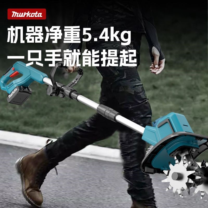 新款锂电微耕机松土机农用翻土机小型家用电动锄头挖土旋耕地机