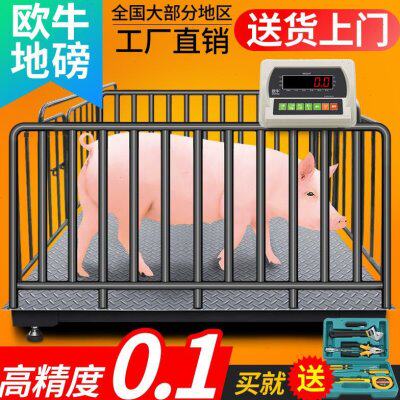 地磅秤称猪称牛1-3吨高精度小型电子地磅称猪牛畜牧秤带围栏地磅
