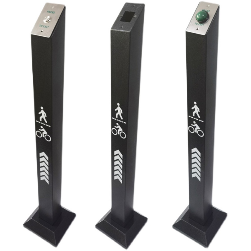 刷卡立柱加厚冷轧板烤漆广告门出门按钮读卡器支架防雨不锈钢开关