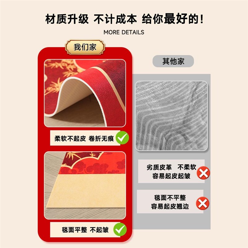 线条小狗入户门地垫进门口请换拖鞋红色地毯乔迁耐脏免洗pvc脚垫