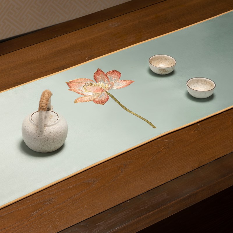 古典桌旗茶桌f禅意餐桌布新中式茶席茶台布艺茶几布垫布床旗可定