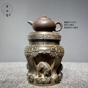 山西青石手工雕刻石墩底座纳福复古陈设案头摆件家居装饰吉祥包邮
