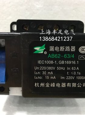AB62-63/4杭州金峰型漏电断路器漏电保护器漏电