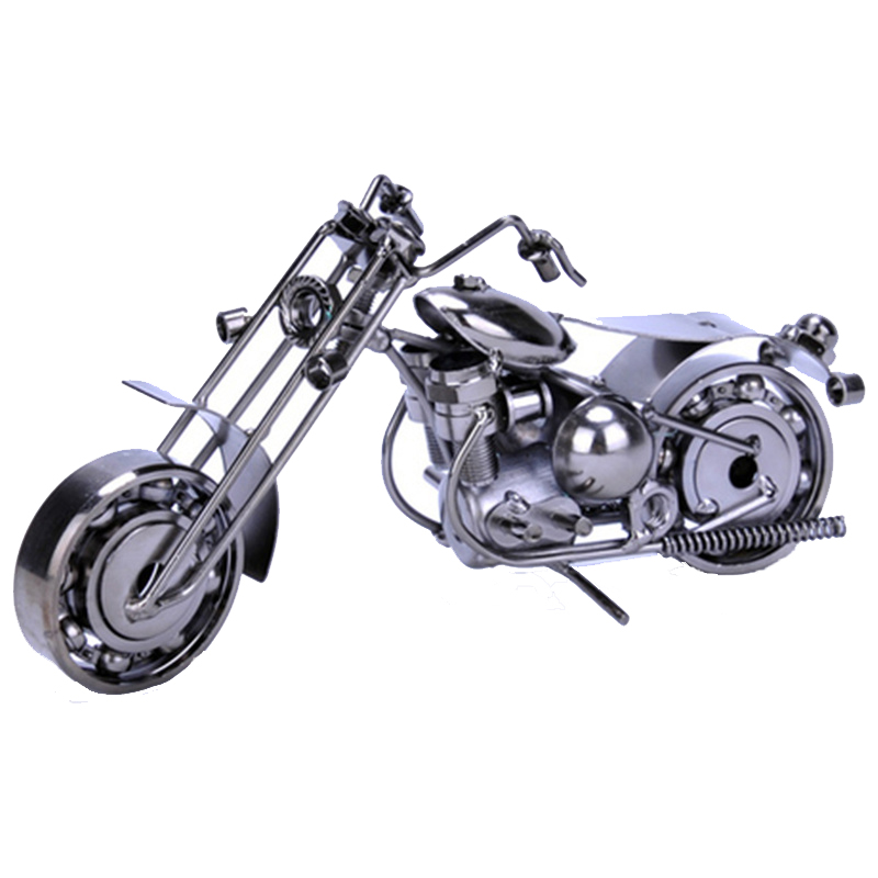纯手工艺品铁艺哈雷摩托车模型摆件客厅酒柜装饰品小摆设精致礼物