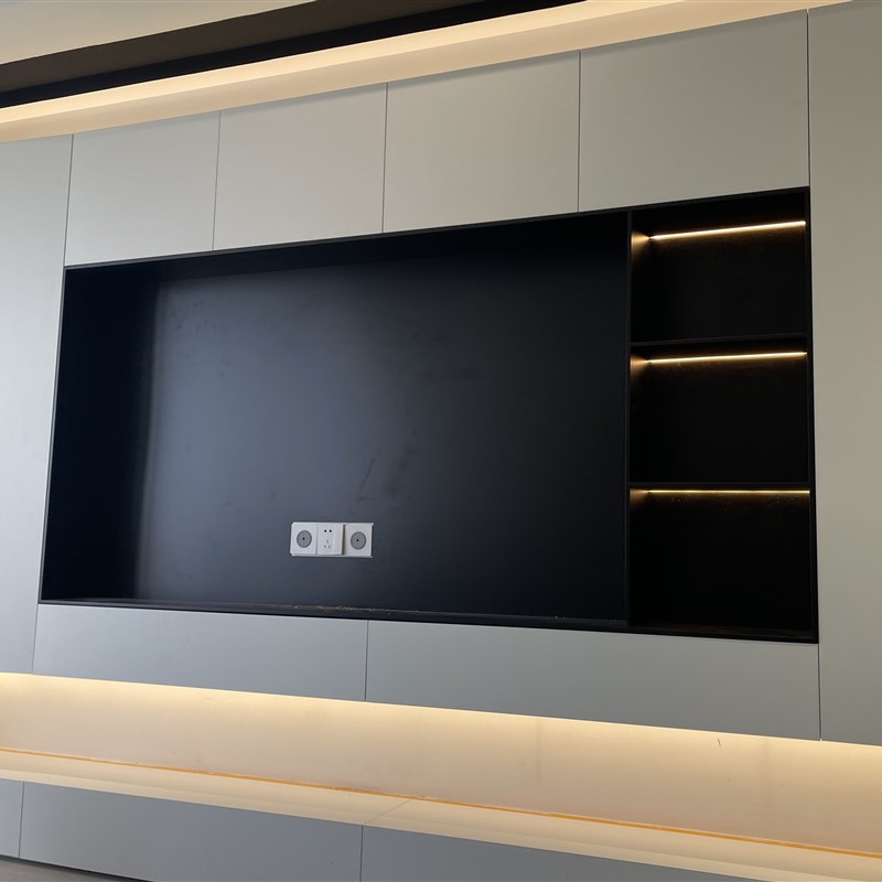 不锈钢电视背景壁龛柜嵌入式装饰柜卫生间浴室金属柜子哑黑钢板柜