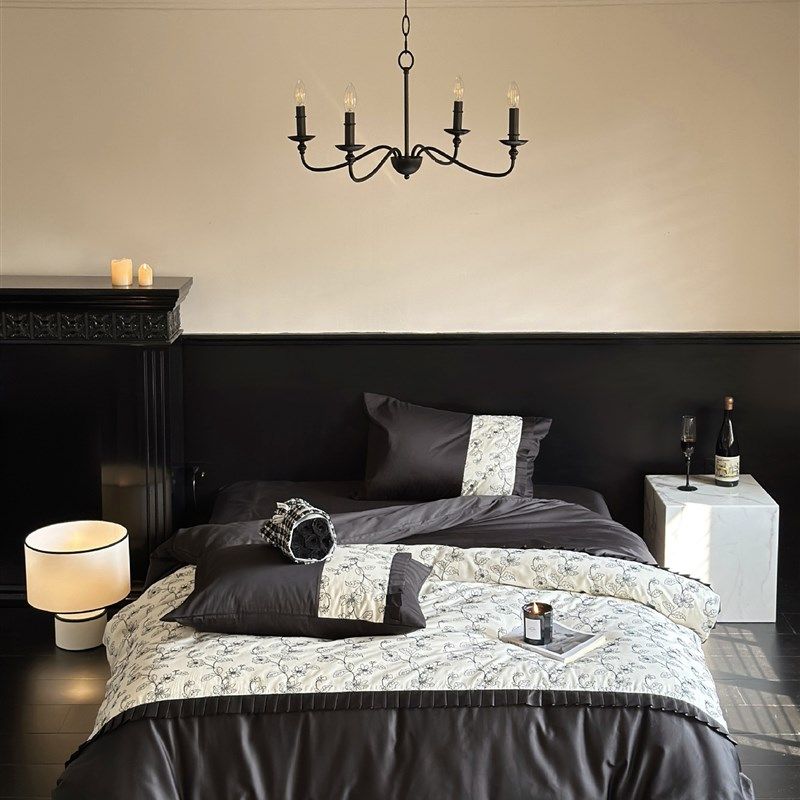 法式宫廷风绣花复古女生四季款50支澳棉被套床上用品四件套