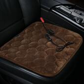 冬季 毛绒汽车坐垫耐热椅垫车载加厚加热单片垫发热三件套座垫