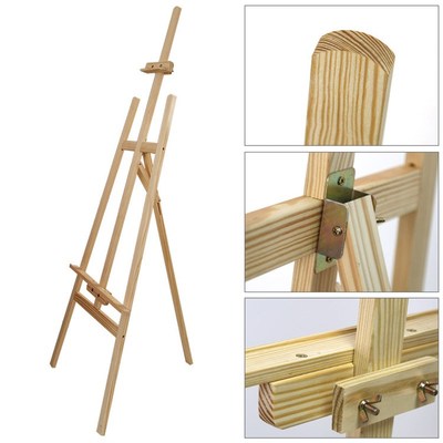 厂家直销 黄松实木画架175cm松木质写生画架 作品展示架 KT板架