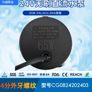 力诚泵业CG0824202403直流无刷65W4分螺纹冷水机DC24V扬程20M水泵