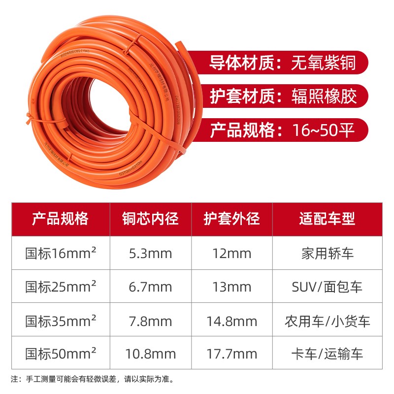 电焊线电焊机焊把线国标电缆线双层YH16 25 35 50平方纯铜火牛线