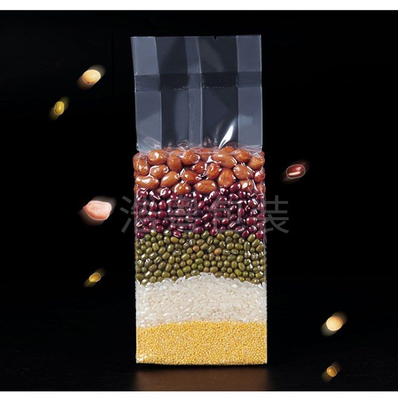 工厂五谷杂粮抽真空食品袋尼龙风琴袋透明塑料大米包装砖袋