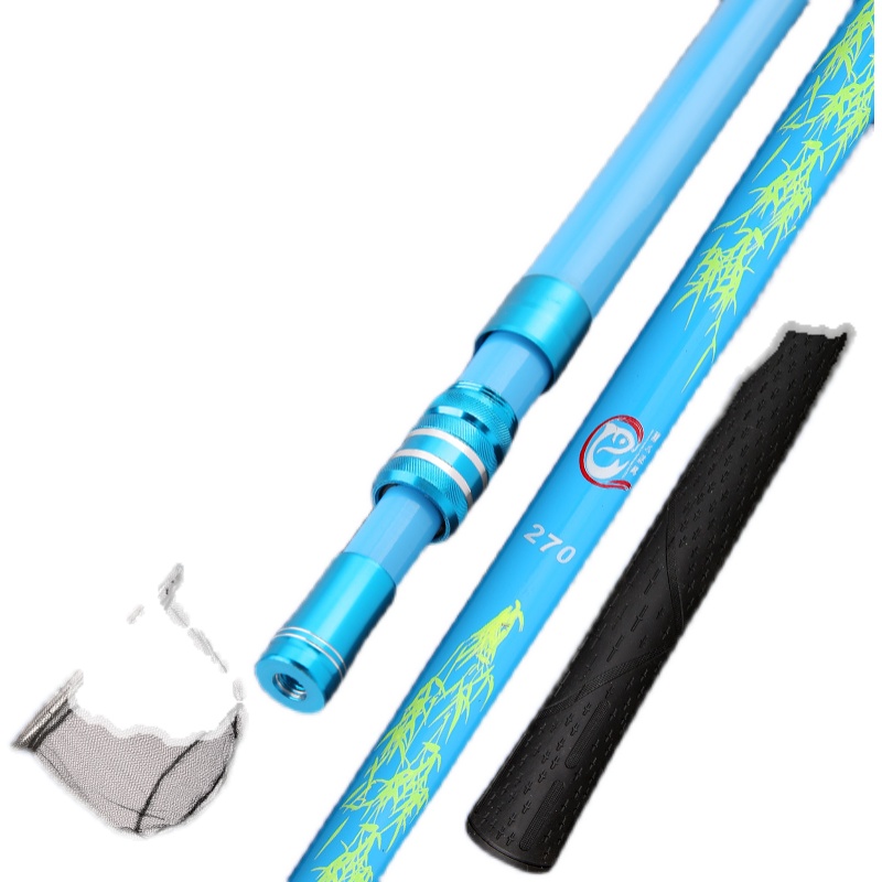 碳素抄网竿e超轻超硬伸缩抄鱼网捞鱼网兜渔具用品钓鱼抄网杆