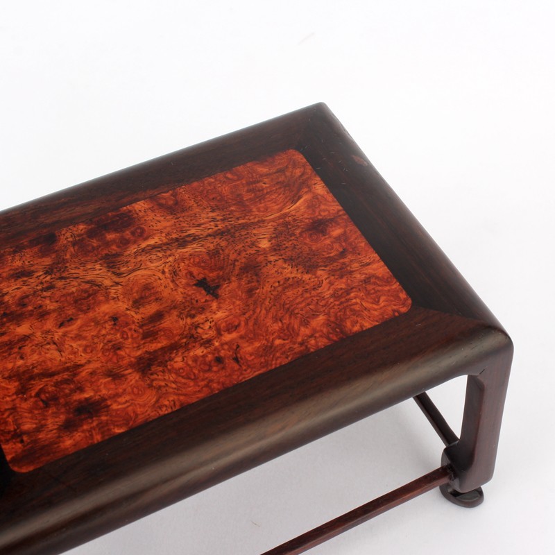 红酸枝木明式花几小花架实木花瓶盆景摆件底座奇石玉器Y长方形底