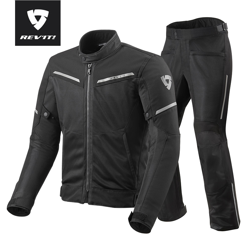 荷兰REVIT气浪3摩托车骑行服夏季透气网眼套装男女机车反光防摔服