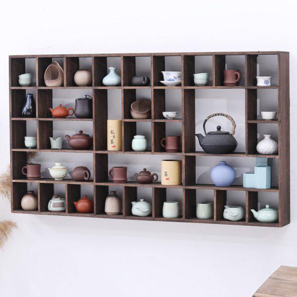 烧桐木客厅墙上置物架古董架紫砂壶展示架茶棚茶道茶具储物架茶架
