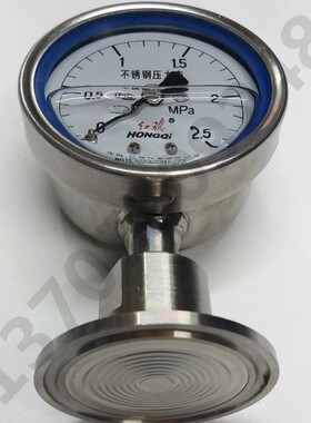 红旗卫生隔膜耐震压力表YTPN-60MC  不锈钢耐震卫生隔膜压力表